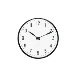 Arne Jacobsen Station Vægur Ø16 cm hvid/sort | Køb her