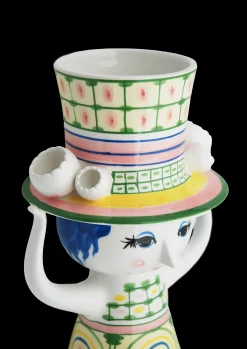 Bjørn Wiinblad Lady with hat Vase H24.5 cm grøn | Køb nu