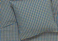 JUNA Bæk&Bølge Sengetøj 140x200 cm blå/okker DK | Køb her