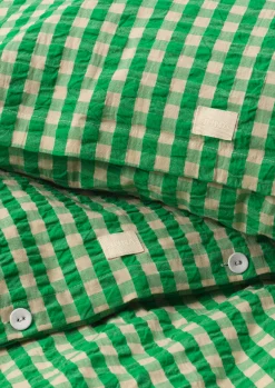 JUNA Bæk&Bølge Sengetøj 140x200 cm grøn/sand DK | Køb her