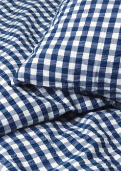 JUNA Bæk&Bølge Sengetøj 140x200 cm mørk blå/hvid | Køb her