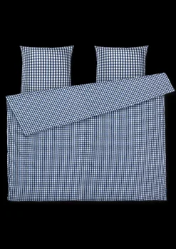 JUNA Bæk&Bølge Sengetøj 220x220 cm mørk blå/hvid | Køb her