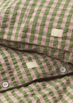 JUNA Bæk&Bølge Sengetøj 140x220 cm grøn/soft pink DK