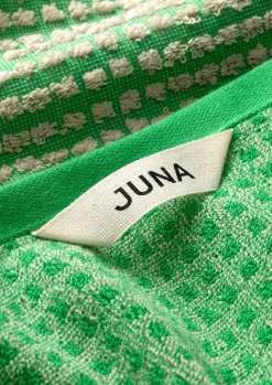 JUNA Check Håndklæde 50x100 cm grøn/sand | Køb her