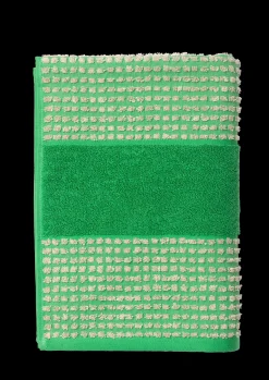 JUNA Check Håndklæde 70x140 cm grøn/sand | Køb her