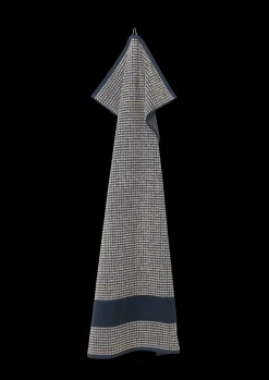 JUNA Check Håndklæde 70x140 cm mørk blå/sand | Køb her