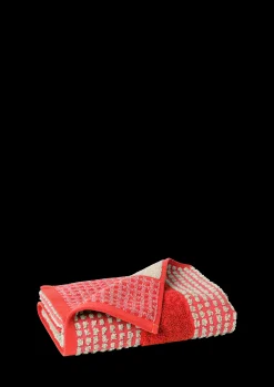 JUNA Check Håndklæde 50x100 cm rød/sand | Køb hos os