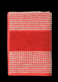 JUNA Check Håndklæde 70x140 cm rød/sand | Køb hos os