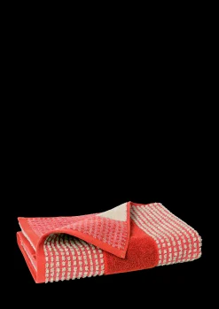 JUNA Check Håndklæde 70x140 cm rød/sand | Køb hos os