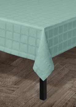 JUNA Damaskdug 150x270 cm i blå fra serien Brick | Køb her