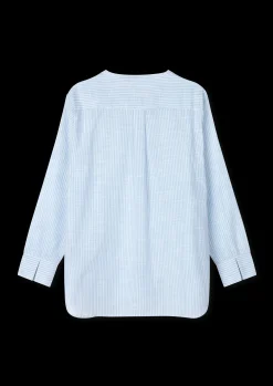 JUNA Monochrome Lines Ida shirt XS lys blå/hvid | Køb her