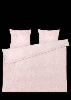 JUNA Monochrome Lines Sengetøj 220x220cm rosa/hvid | Køb her