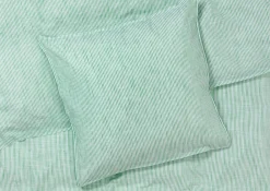 JUNA Monochrome Lines Sengetøj 220x220cm grøn/hvid | Køb her