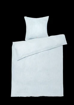 JUNA Monochrome Lines Sengetøj 150x210cm blå/hvid | Køb nu