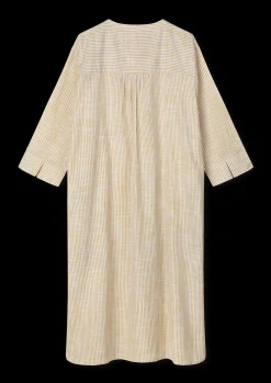 JUNA Monochrome Lines Sonja dress XS okker/hvid | Køb her