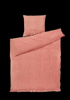 JUNA Sengetøj 140x200 cm i rød fra serien Bæk&Bølge