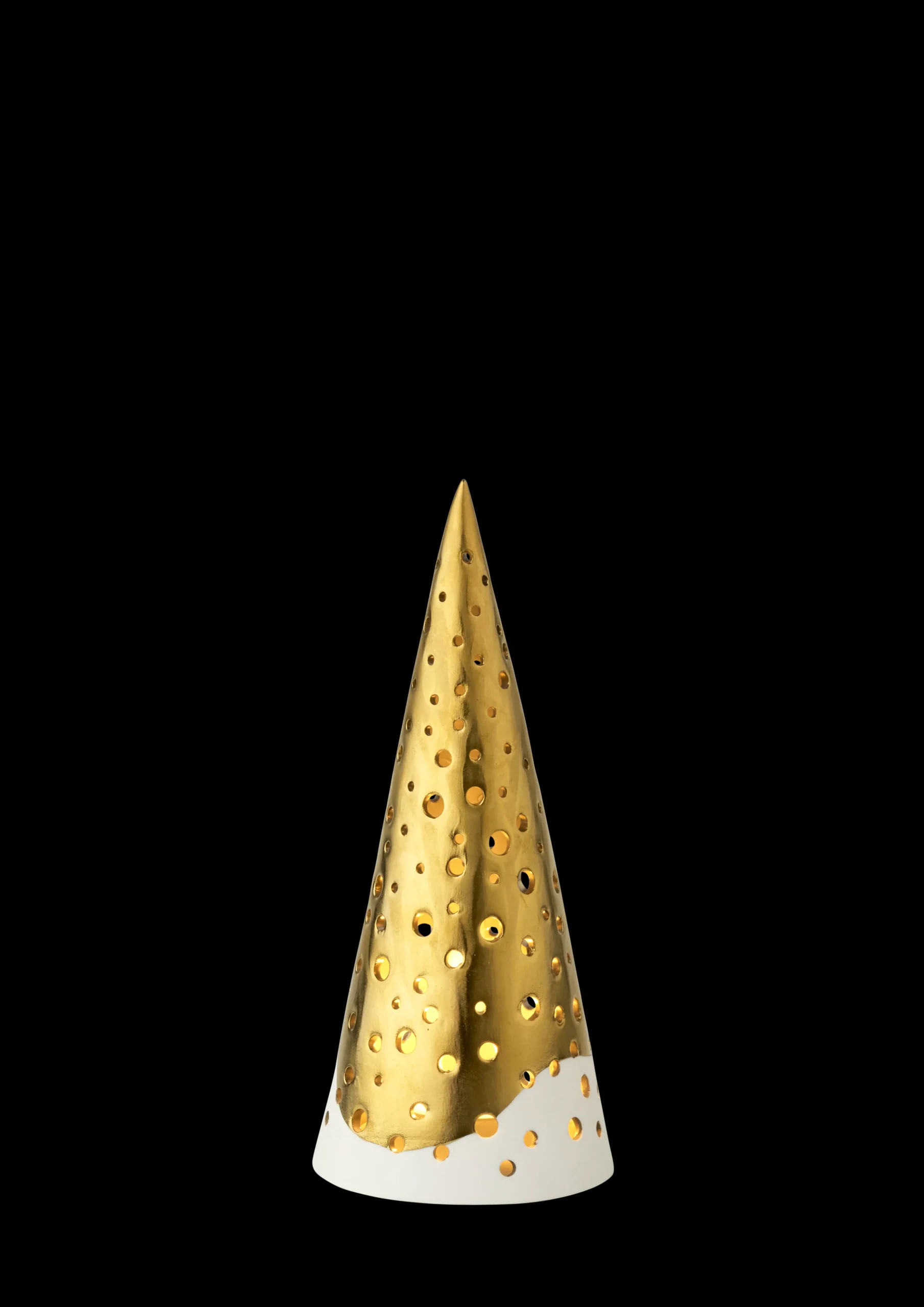 Kähler Fyrfadsstage høj H19 cm i guld fra serien Nobili