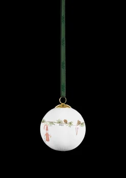 Kähler Hammershøi Christmas Kugle 2024 Ø6 cm hvid m. deko