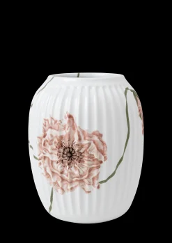 Kähler Hammershøi Poppy Vase H21 hvid m. deko | Køb her