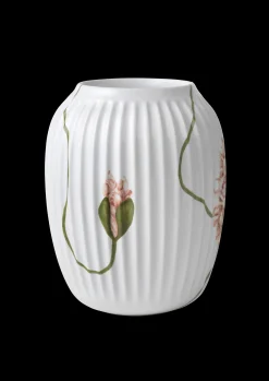 Kähler Hammershøi Poppy Vase H21 hvid m. deko | Køb her