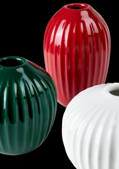 Kähler Hammershøi Vase miniature rød/grøn/hvid 3 stk.