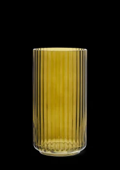 Lyngby Porcelæn Lyngby Vase H20.5 olivengrøn mundblæst glas