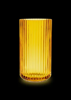 Lyngby Porcelæn Lyngby Vase H15.5 amber mundblæst glas