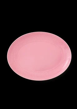Lyngby Porcelæn Ovalt serveringsfad 28.5x21.5 cm i rosa