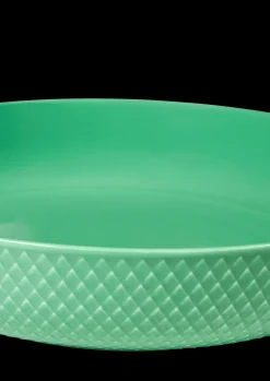 Lyngby Porcelæn Rhombe Color Serveringsskål Ø28 cm grøn