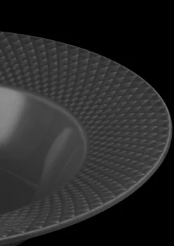 Lyngby Porcelæn Rhombe Earth Dyb tallerken Ø24.5 cm slate