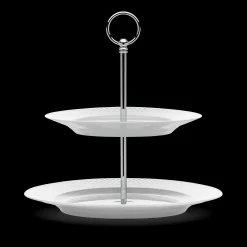 Lyngby Porcelæn Rhombe Etagere Ø27 cm hvid | Køb her