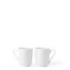 Lyngby Porcelæn Rhombe Krus med hank 33 cl hvid 2 stk.