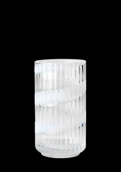 Lyngby Porcelæn Vase H15.5 cm swirl hvid mundblæst glas