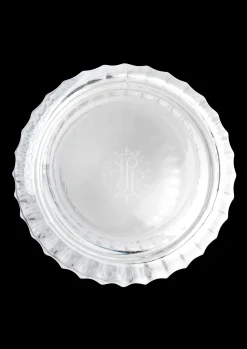 Lyngby Porcelæn Vase H15.5 cm swirl hvid mundblæst glas